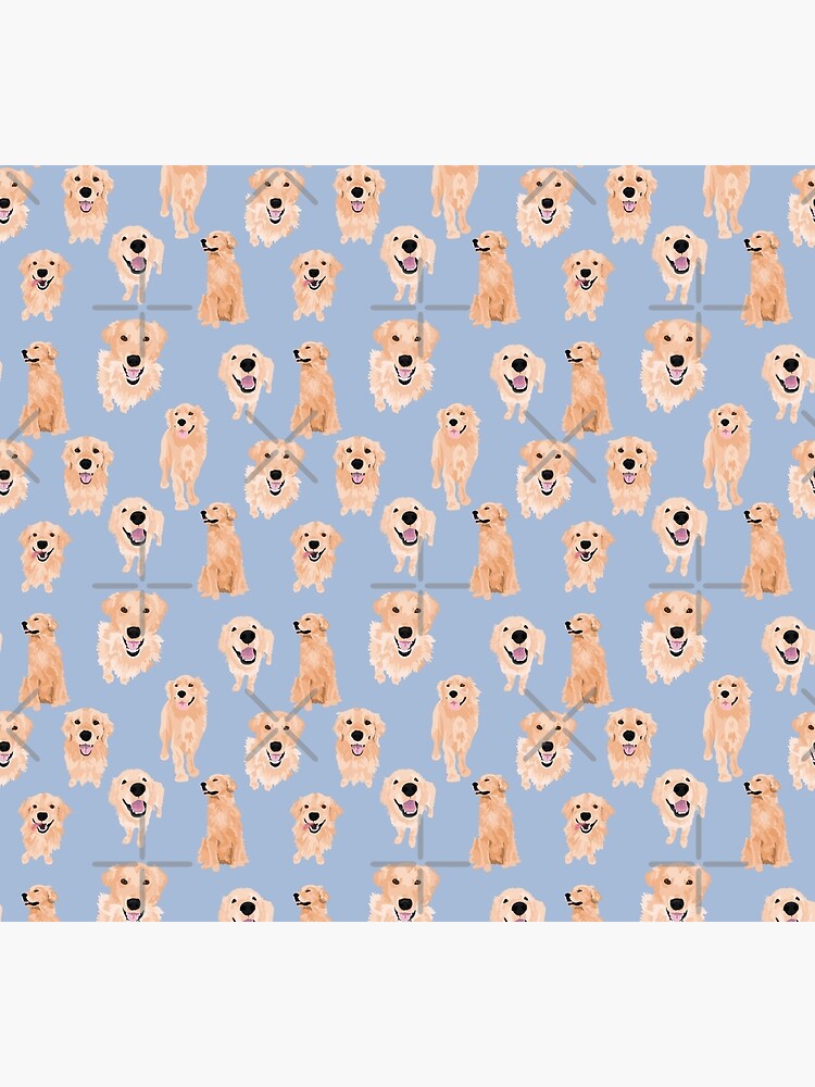 Golden Retrievers on Blue by ArtofACoonhound