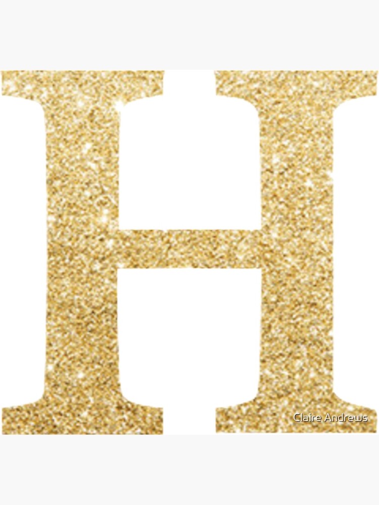 the letter h gold metallic design greeting card by claireandrewss redbubble