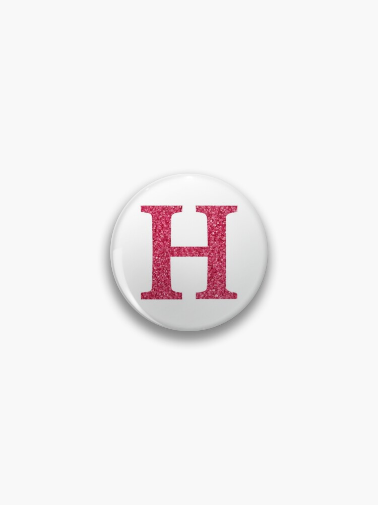 the letter h pink design pin for sale by claireandrewss redbubble