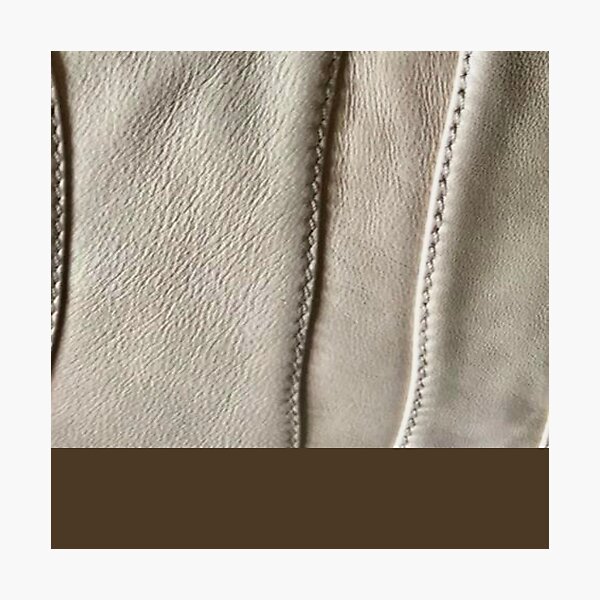 Item preview, Tan Cream Stitched Leather Texture Abstract Dark Brown Stripe Fabric Pattern Print designed and sold by NoGrayDays1.