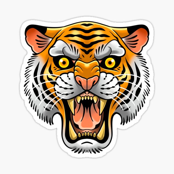 Traditional Tiger Tattoo Sticker