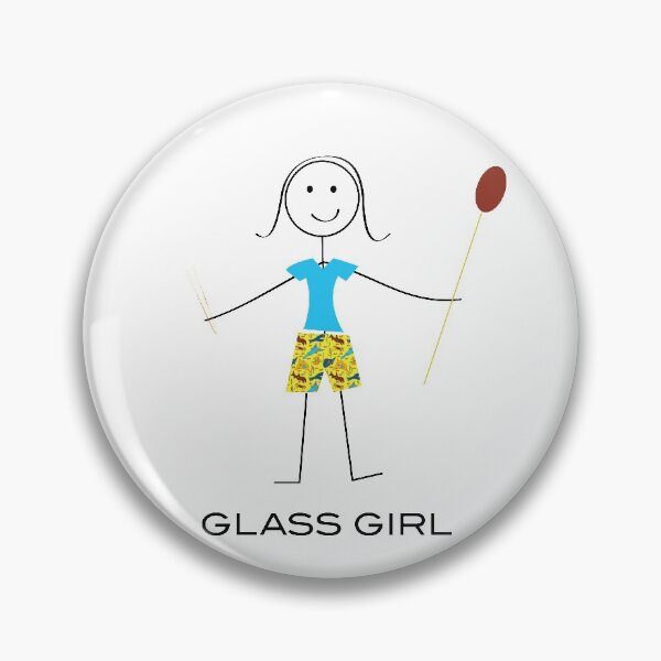 Item preview, Funny Women Glassblowing Illustrated Glass Girl Stick Figure designed and sold by whyitsme.