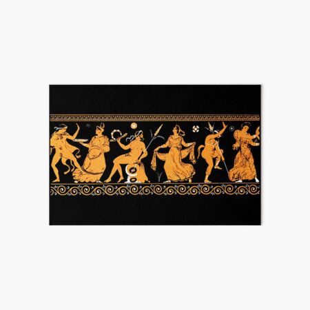 Bacchanalia Greek Vase Attic Red figure Art Board Print