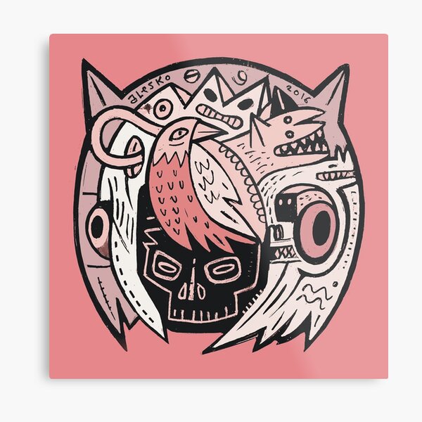 Bubble Head - pink Metal Print