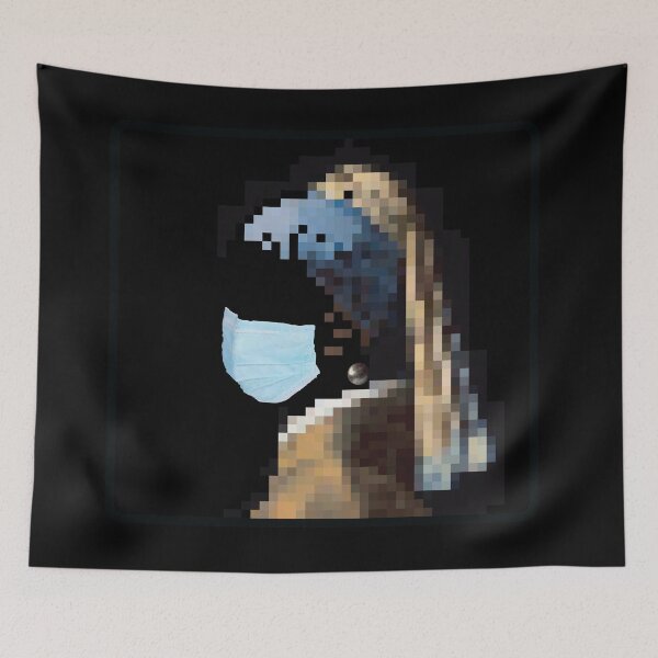 Item preview, Girl with the pearl earring art T-Shirt in contemporary context, Graphic Pixelart fashion Shirt, Unisex Fit designed and sold by blastshmucks.