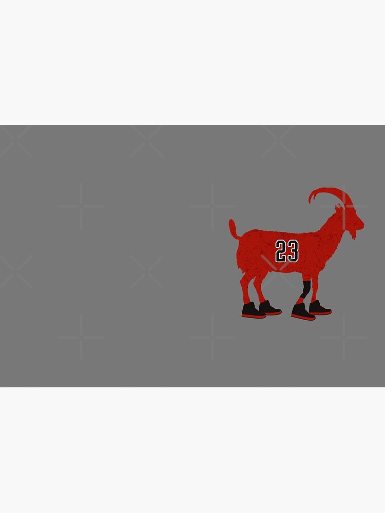 Michael Jordan goat silhouette in Chicago Bulls number 23 jersey and  basketball sneakers on Essential T-Shirt by COURT-VISION