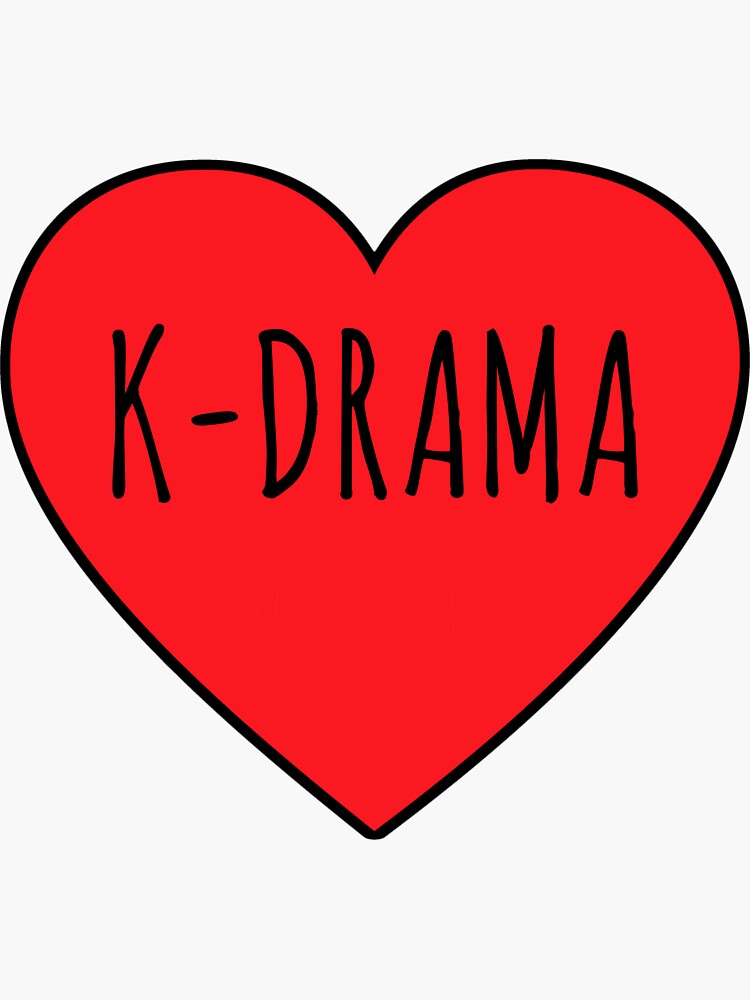 I Love K-Drama Heart Sticker for Sale by brandonv111