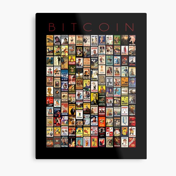 Bitcoin Propaganda Poster Collage Metal Print