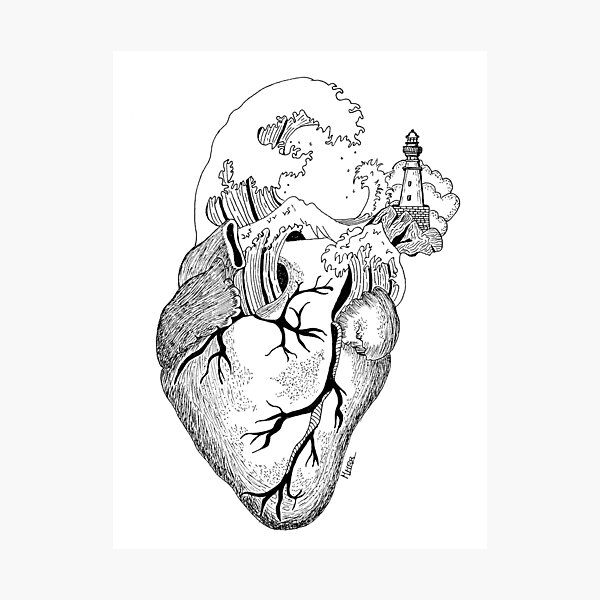 Item preview, Kanagawa Wave Heart big designed and sold by GuitarManArts.