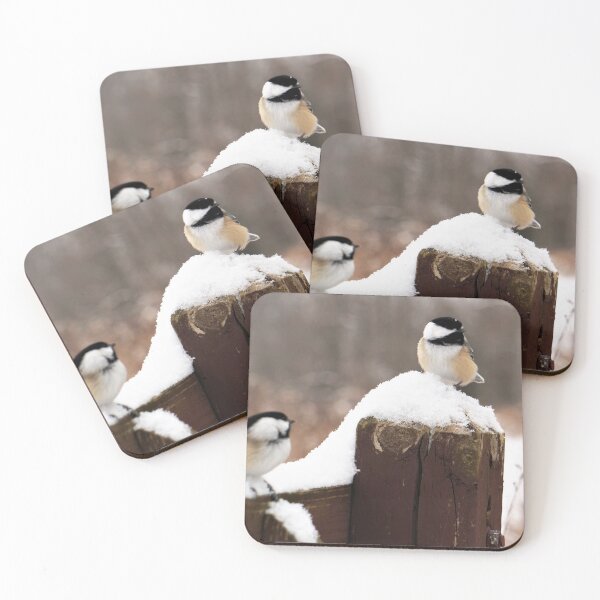 Item preview, Chickadees Perched in the Snow designed and sold by Nalinne Jones.