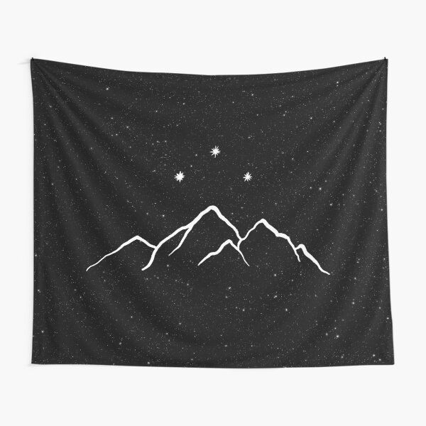 Night court - starry black and white Tapestry