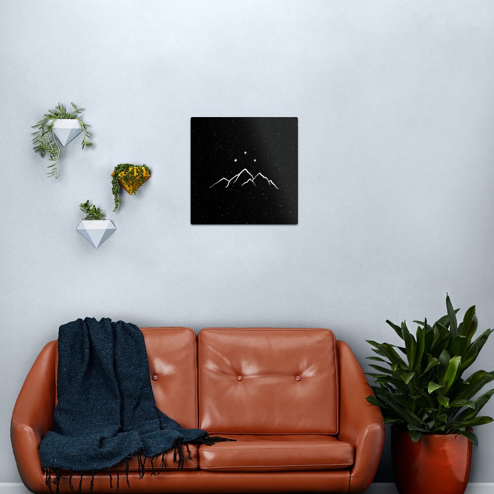 Night court - starry black and white Metal Print