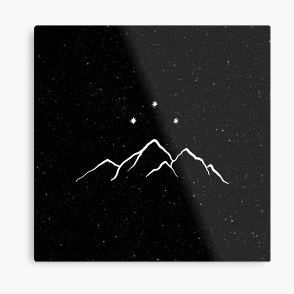 Night court - starry black and white Metal Print
