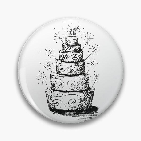 Item preview, 18th Birthday Cake Doodle designed and sold by Nalinne Jones.