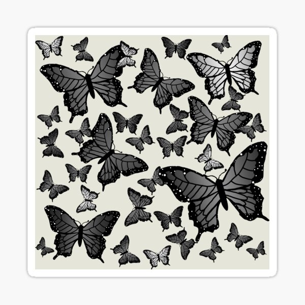 "Black and White Butterflies" Sticker for Sale by leannarpfeffer