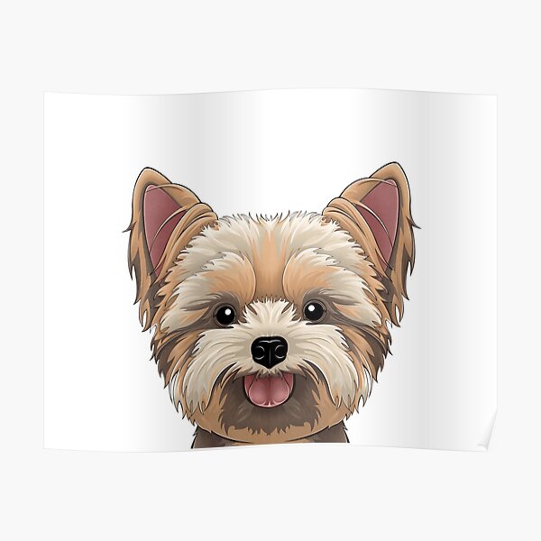 Peeking Yorkie Poster