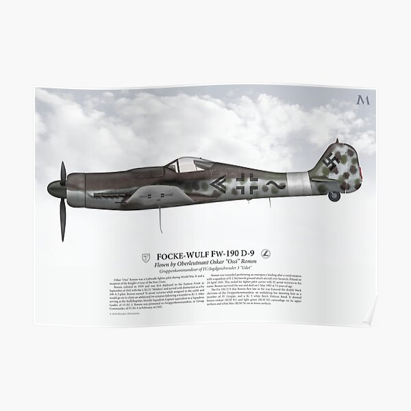 Focke Wulf Fw 190 D 9 Oskar Romm Poster By Nothinguntried Redbubble