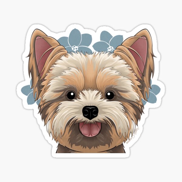 Item preview, Peeking Yorkie (Flower Version) designed and sold by Angele Gougeon.