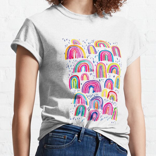 Cheerful and pretty multi-colored rainbows Classic T-Shirt