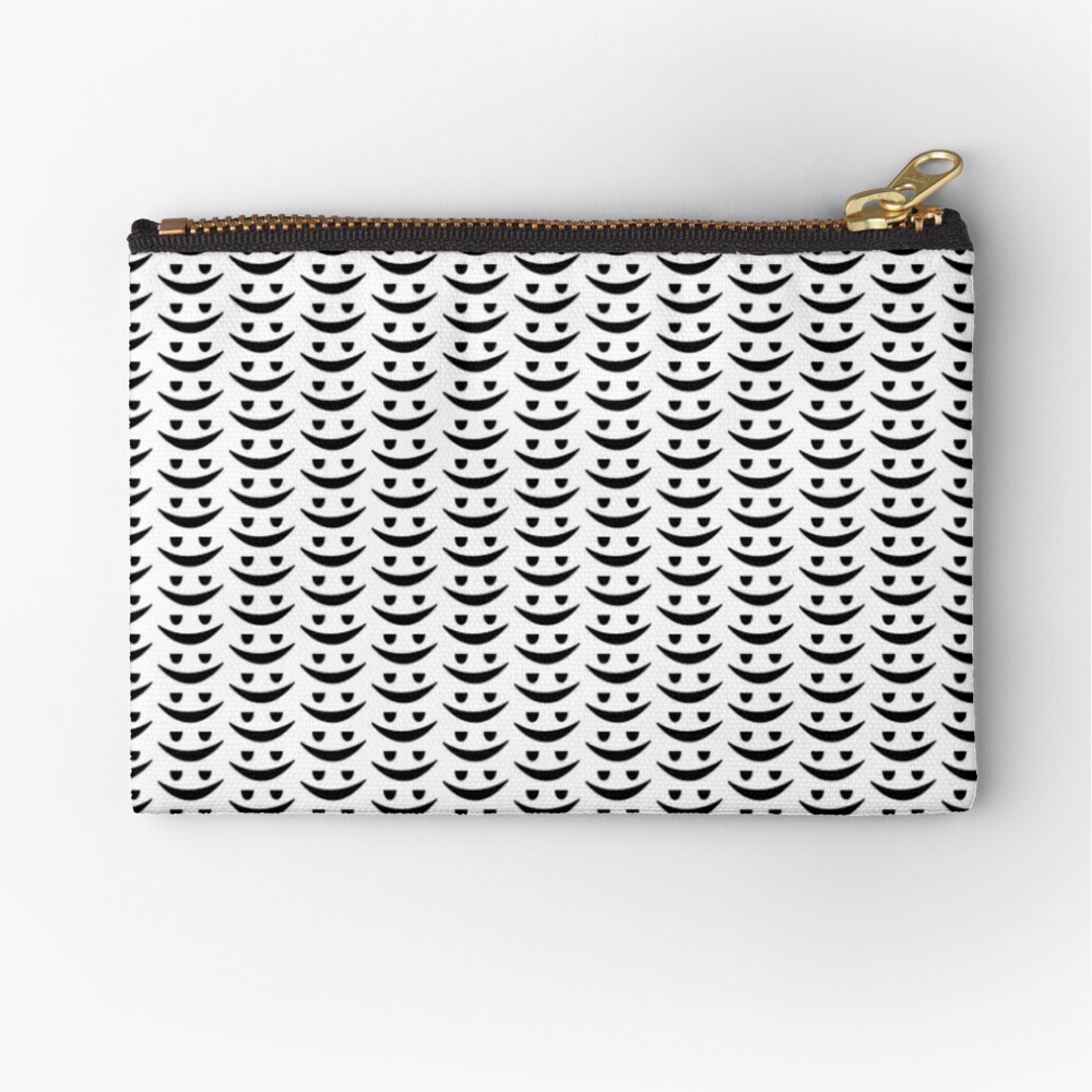 Roblox Chill Face Zipper Pouch By Officalimelight Redbubble - bacon hair roblox sticker by officalimelight redbubble