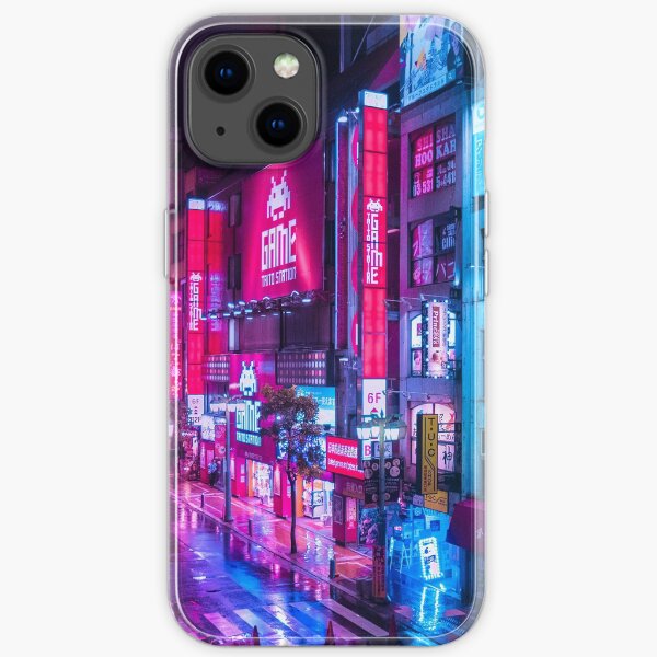 Post Apocalyptic Neon City Blues iPhone Soft Case