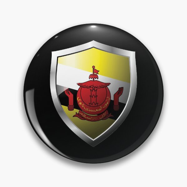 Item preview, Strong Brunei Flag Shield Country designed and sold by HelloFromAja.