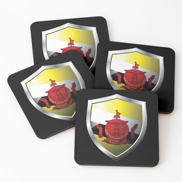 Item preview, Strong Brunei Flag Shield Country designed and sold by HelloFromAja.