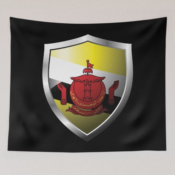 Item preview, Strong Brunei Flag Shield Country designed and sold by HelloFromAja.