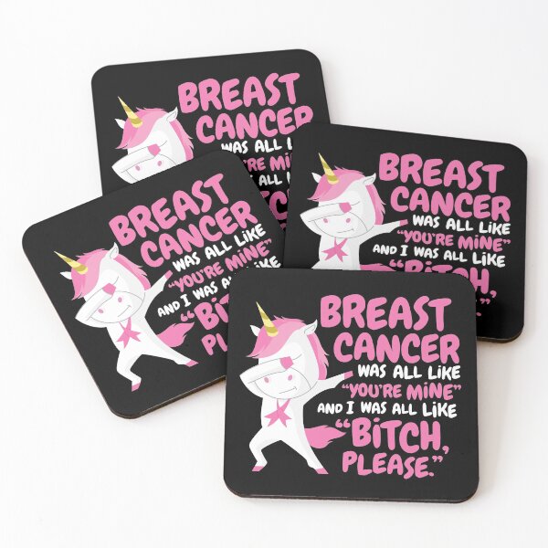 Item preview, Breast Cancer Fighter Survivor Quote Unicorn Awareness designed and sold by ZubbaZooba.
