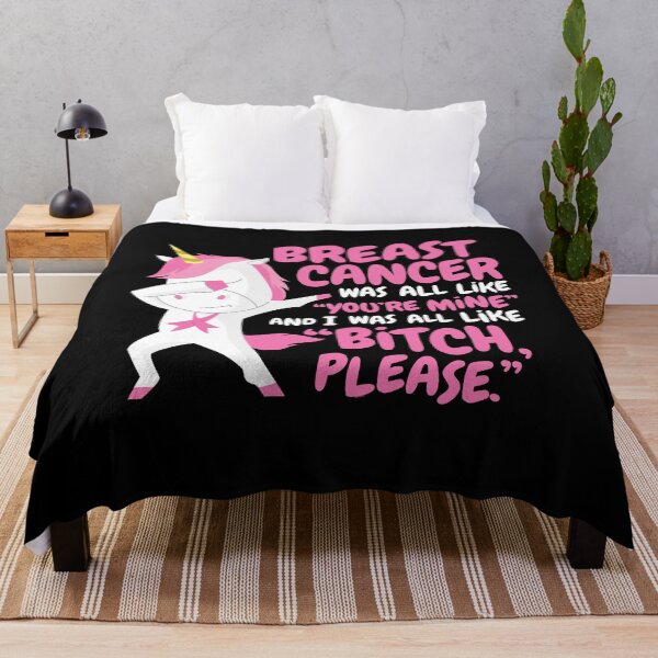 Item preview, Breast Cancer Fighter Survivor Quote Unicorn Awareness designed and sold by ZubbaZooba.