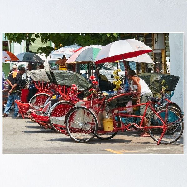 Trishaws in Penang. Poster