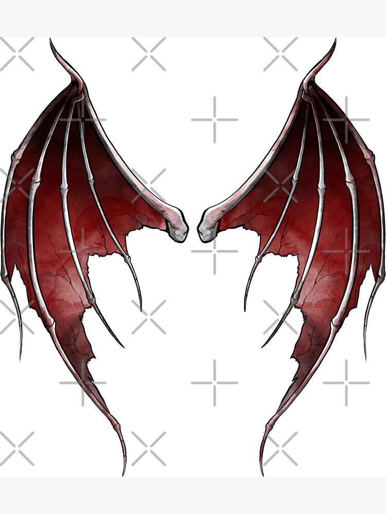 Lucifer Angel Devil Demon Wings Sketch Drawing Tattoo Design 