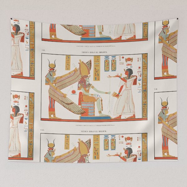 Item preview, Painting of a scene from the tomb of Ramses IV, book plate from Champollion designed and sold by WillowNox7.