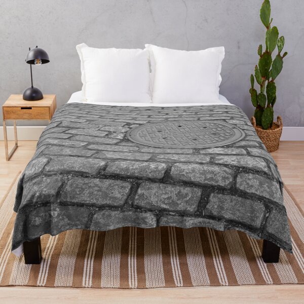 Item preview, NYC Black and White Cobblestone Manhole designed and sold by picturedlcphoto.