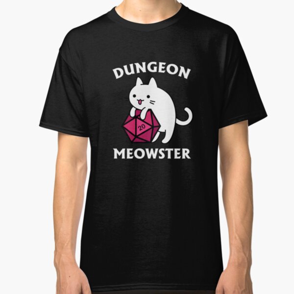 Dungeon Meowster - DnD Cat with D20 Classic T-Shirt