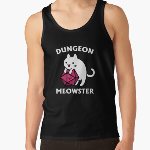 Dungeon Meowster - DnD Dungeon Master Cat with D20 Tank Top