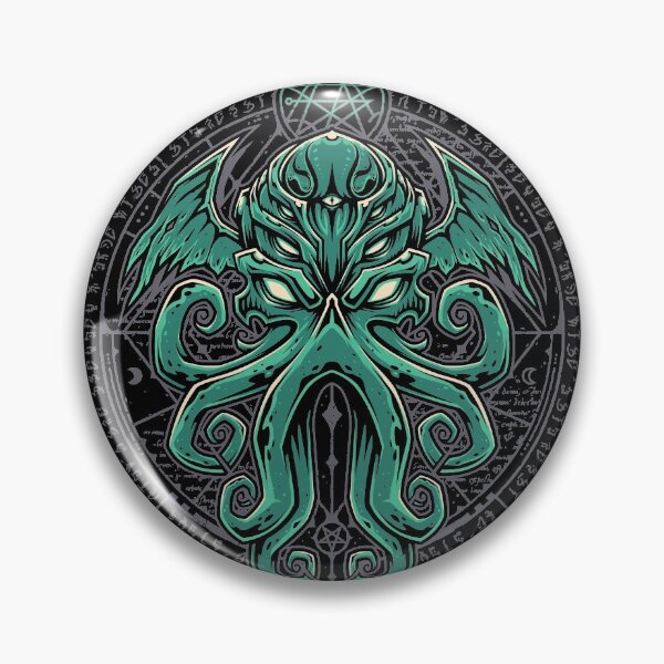 HP Lovecraft 1" Button Pin Lot Classic Fiction Writer Cthulu Dagon Necronomicon 