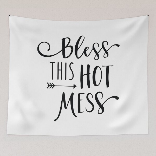 Item preview, Bless this hot mess Quote Black and White designed and sold by TamGustam.