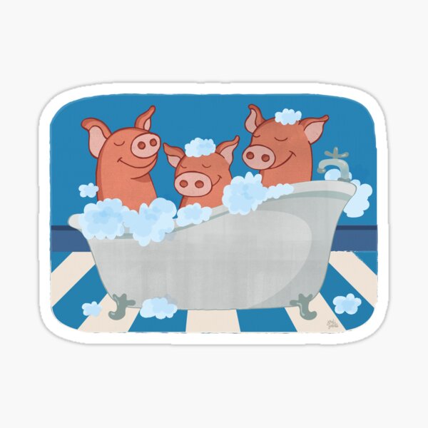 Pigs in the Bathtub Sticker