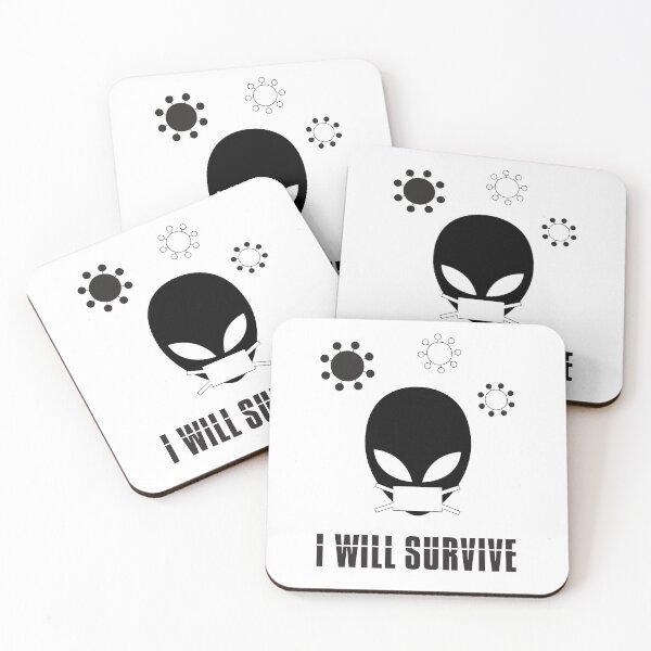 Item preview, Little Alien - CoronaVirus Pandemic Theme - " I will Survive" designed and sold by echohashtag.