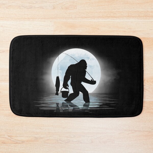 Item preview, Bigfoot Fishing Funny Sasquatch and Fish Night Fishing designed and sold by MerchK1ng.