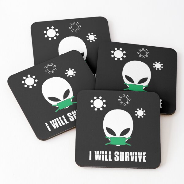 Item preview, Little Alien - CoronaVirus Pandemic Theme - " I will Survive" designed and sold by echohashtag.