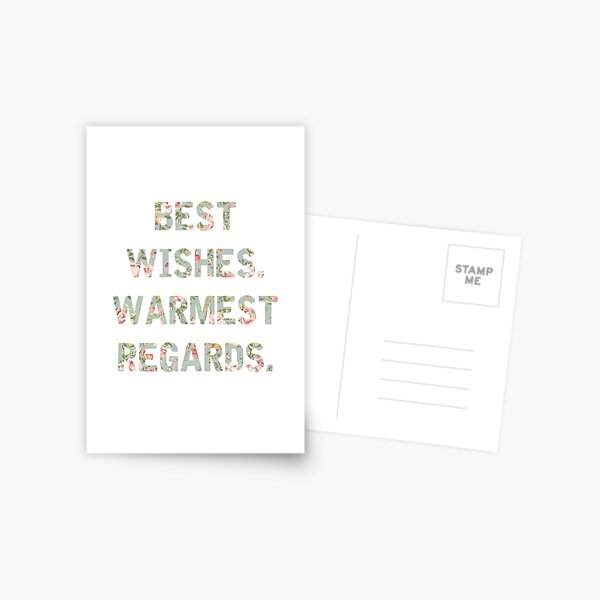 Best Wishes Warmest Regards Postcard