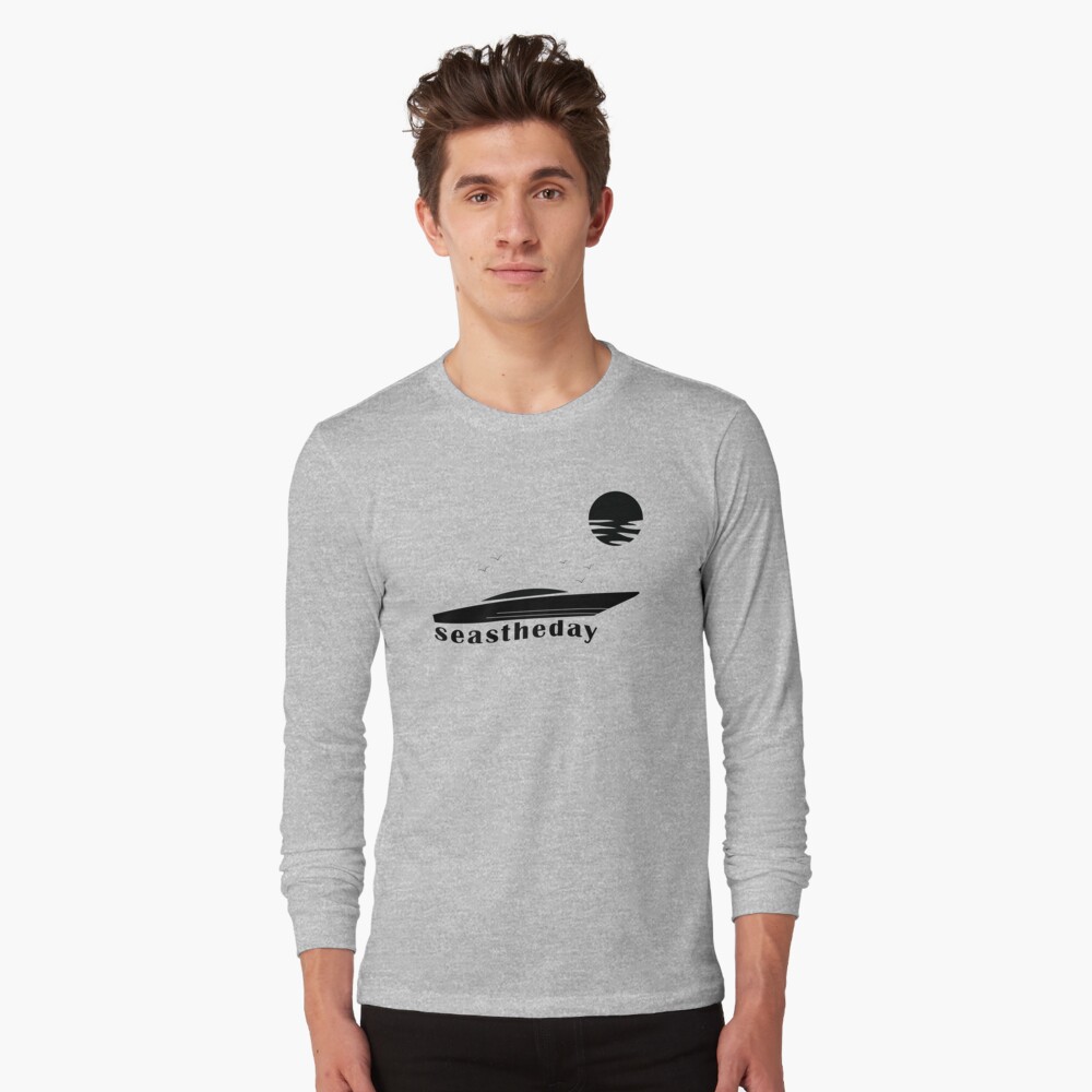 Seas the Day Maritime Speedboat Powerboat Skipper. Long Sleeve T-Shirt