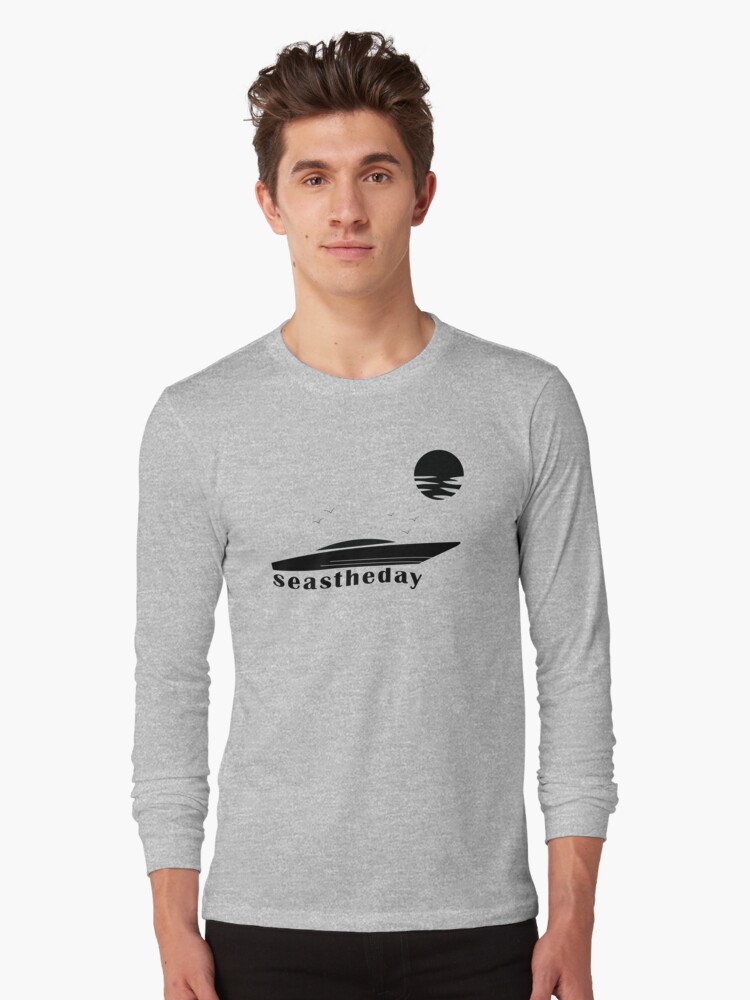 Thumbnail 1 of 5, Long Sleeve T-Shirt, Seas the Day Maritime Speedboat Powerboat Skipper. designed and sold by maxxexchange.