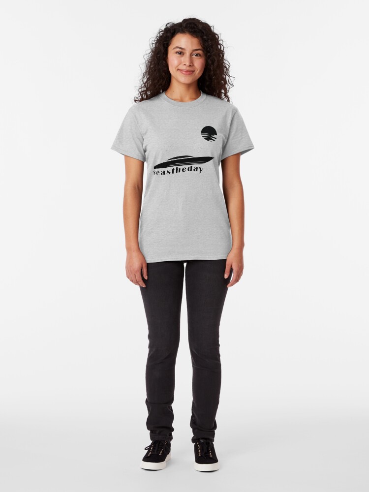 Alternate view of Seas the Day Maritime Speedboat Powerboat Skipper. Classic T-Shirt