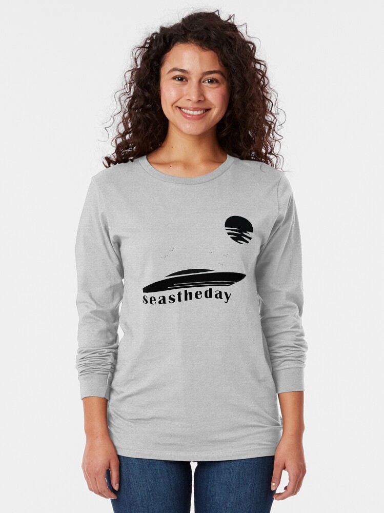 Thumbnail 2 of 5, Long Sleeve T-Shirt, Seas the Day Maritime Speedboat Powerboat Skipper. designed and sold by maxxexchange.