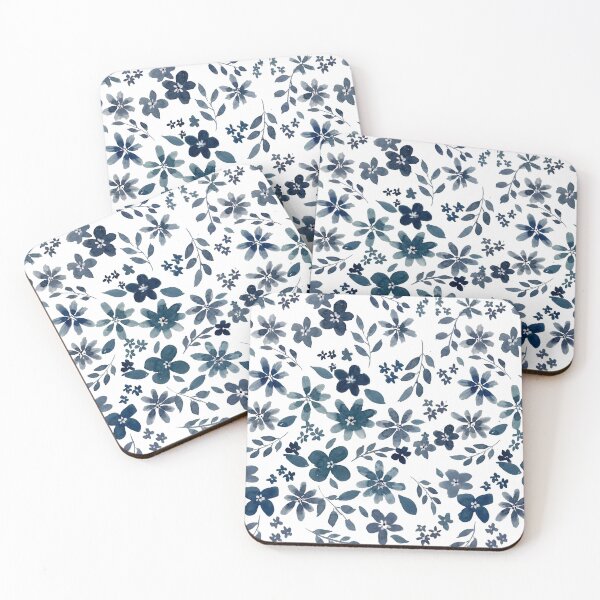 Blue Florals Coasters (Set of 4)