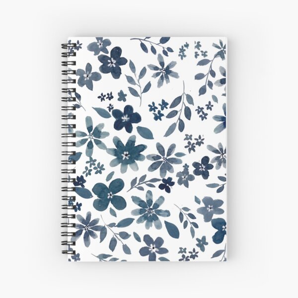 Blue Florals Spiral Notebook