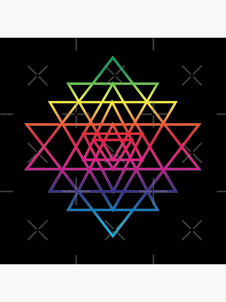 Sacred Geometry Geometric Mandala Flower Of Life Rainbow Sri Yantra Star by thespottydogg